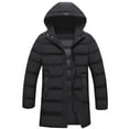 thumbnail image 1 of Timoontee Men's Puffer Coat Warm Thickened Winter Coats Casual Comfy Long Parka Solid Long Sleeve Padded Coat Cold Weather Coat Zip Up Quilted Outerwear Black XXXL, 1 of 6