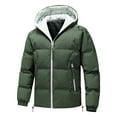 thumbnail image 1 of Timoontee Men's Puffer Coats Outdoor Hiking Windbreaker Waterproof Rain Jacket Solid Zip Up Quilted Jacket Coats Casual Comfy Hooded Coats Winter Clothes Army Green XXL, 1 of 3