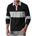 thumbnail image 1 of Timoontee Men's Quarter Button Pullover Long Sleeve Lapel Shirts Daily Casual Shirts Business Office Work T Shirts Dress Shirts Black S, 1 of 5