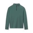 thumbnail image 1 of Timoontee Men's Quarter Zip Tops Modern Fit Long Sleeve Stand Collar Pullover Blouses Lightweight Solid Casual Fashion Workout Shirts Green M, 1 of 7