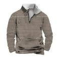 thumbnail image 1 of Timoontee Men's Quarter Zipper Sweatshirts Loose Long Sleeve Zebra Striped Print Pullover Tops Fall Winter Thermal Warm Sweatshirts Casual Stand Up Collar Tops Brown M, 1 of 5
