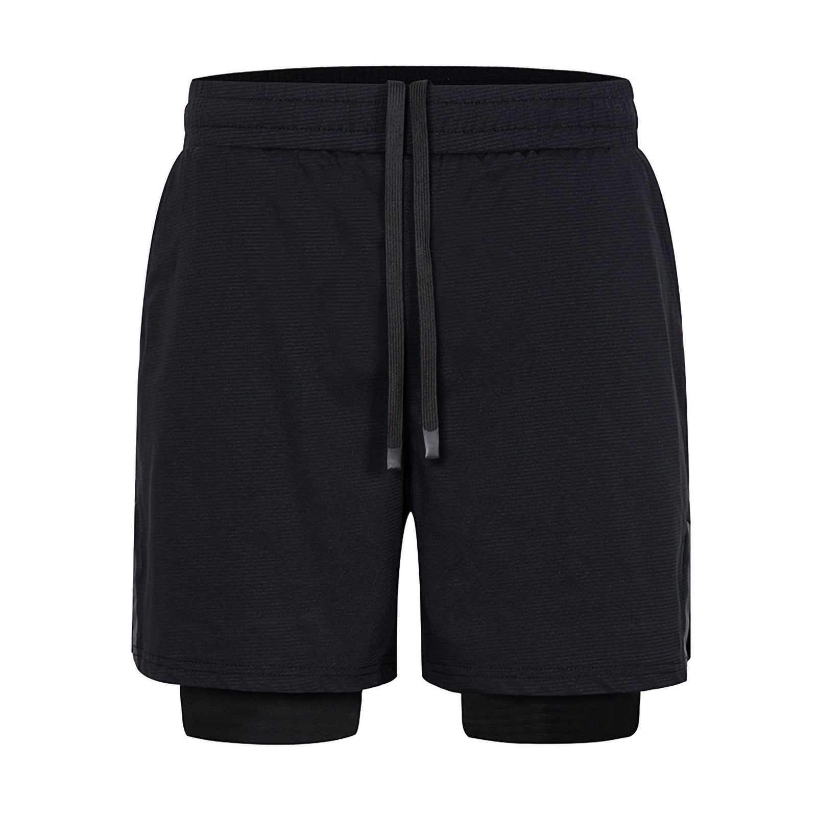 Timoontee Men's Resort Shorts Regular Length Stretchy Waist Zippered Pockets Durable Stitching Suitable For Beach Vacations Black L
