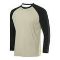 thumbnail image 1 of Timoontee Men's Shirts Modern Fit Long Sleeve Crew Neck Color Block Pullover Shirts Lightweight Breathable Qucik Dry Sweatshirts Khaki XL, 1 of 2