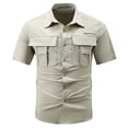 thumbnail image 1 of Timoontee Men's Short Sleeve Basic T Shirt Breathable Fabric Moisture Wicking Crew Neck Pocket Detail Versatile Style For Beige XXXXL, 1 of 7