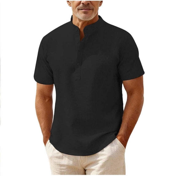 Timoontee Men's Short Sleeve Basic T Shirt Breathable Fabric Moisture Wicking Crew Neck V Neck High Quality Quick Dry Black M