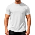 thumbnail image 1 of Timoontee Men's Short Sleeve Basic T Shirt Breathable Fabric Moisture Wicking Crew Neck V Neck Ideal For All Quick Dry White XXXL, 1 of 5