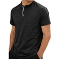 thumbnail image 1 of Timoontee Men's Short Sleeve Basic T Shirt Breathable Fabric Moisture Wicking Lapel Collar V Neck Easy To Match With Quick Dry Black L, 1 of 8