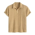 thumbnail image 1 of Timoontee Men's Short Sleeve Basic T Shirt Breathable Fabric Moisture Wicking Lapel Collar V Neck High Quality Quick Dry Yellow XL, 1 of 8