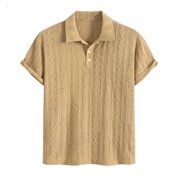 Timoontee Men's Short Sleeve Basic T Shirt Breathable Fabric Moisture Wicking Lapel Collar V Neck High Quality Quick Dry Yellow XL