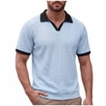 thumbnail image 1 of Timoontee Men's Short Sleeve Basic T Shirt Breathable Fabric Moisture Wicking V V Neck Crew Neck Versatile Style For Blue L, 1 of 9