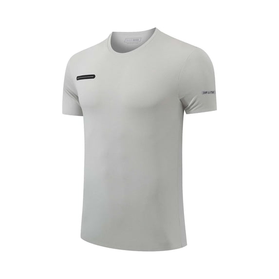 Timoontee Men's Short Sleeve Basic T Shirt Moisture Wicking Quick Dry Crew Neck Crew Neck V Neck Easy To Match With Breathable Fab Beige L