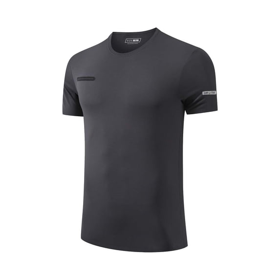 Timoontee Men's Short Sleeve Basic T Shirt Moisture Wicking Quick Dry Crew Neck Crew Neck V Neck Easy To Match With Breathable Fab Gray M