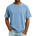 thumbnail image 1 of Timoontee Men's Short Sleeve Casual T Shirt Breathable Fabric Moisture Wicking Moisture Wicking Crew Neck Versatile Style For Blue L, 1 of 6