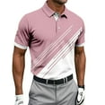 thumbnail image 1 of Timoontee Men's Short Sleeve Shirt Collared Printed Button Detail Lightweight Spring Summer Easy Care Everyday Wear Pink XXX, 1 of 5