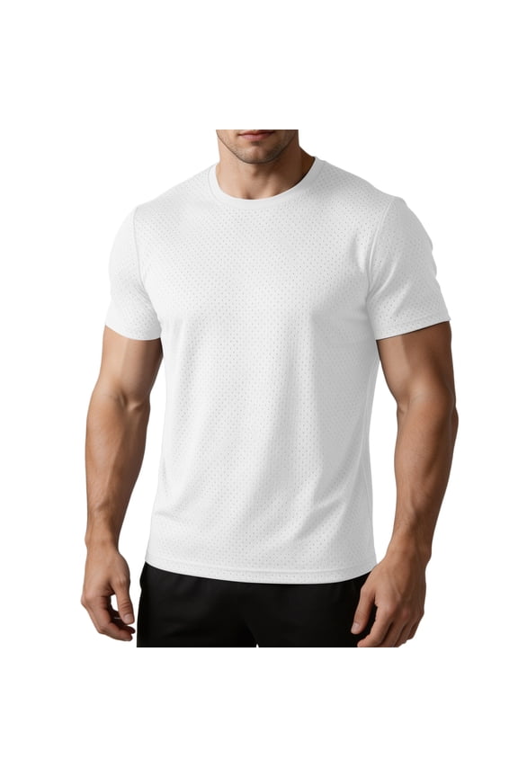 Men's Short Sleeve Shirt Quick Dry Casual Breathable Spring Summer Performance Easy Care Everyday Wear Versatile Style White XXL
