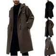 thumbnail image 1 of Timoontee Men's Single Breasted Trentch Coat Long Overcoat Casual Suit Jacket Long Sleeve Notched Collar Jacket Coat Fall Winter Outerwear Gray XXL, 1 of 8