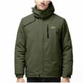 thumbnail image 1 of Timoontee Men's Skiing Jackets Warm Thickened Padded Coat Casual Comfy Waterproof Puffer Coats Solid Zip Up Outerwear Windproof Winter Rain Coat with Multi Pockets Army Green XL, 1 of 7