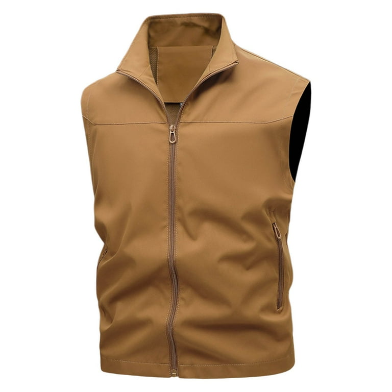 Timoontee Men's Sleeveless Jacket Vest Fall Casual Zip Up