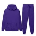 thumbnail image 1 of Timoontee Men's Solid Sweatsuits 2 Piece Set Active Tracksuits Long Sleeve Hoodies Pullover Sweatshirts Drawstring Sweatpants Casual Outfit Purple L, 1 of 7