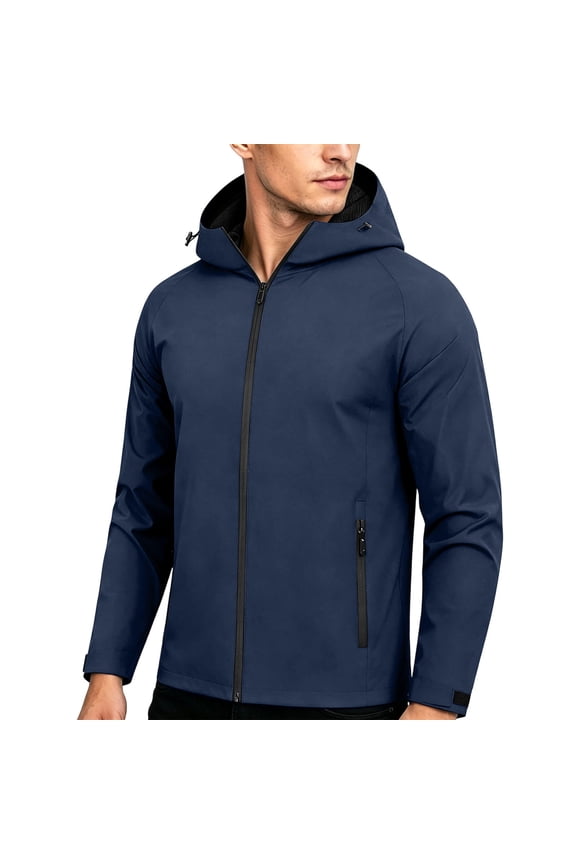 Men's Spring Coat Outdoor Mountaineering Riding Windproof Work Coat Blue S