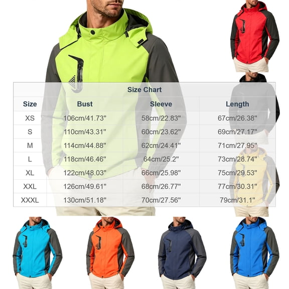 Timoontee Men's Spring Coat Outdoor Mountaineering Riding Windproof Work Coat Blue XL