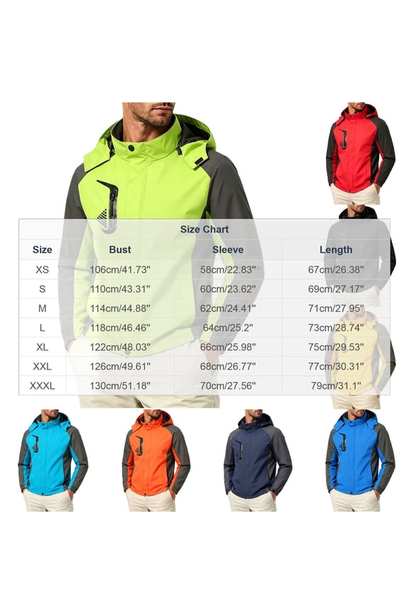 Men's Spring Coat Outdoor Mountaineering Riding Windproof Work Coat Blue XS