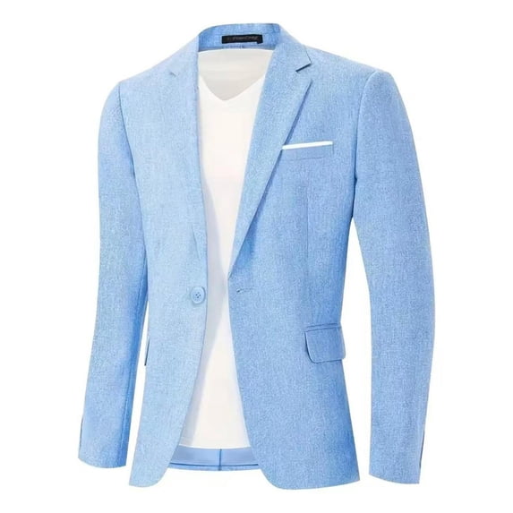 Timoontee Men's Suit Jacket Slim Business Suit Jacket Men's Solid Color One Button Suit Jacket Gray XL