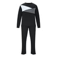 thumbnail image 1 of Timoontee Men's Sweatsuits 2 Piece Set Long Sleeve Crewneck Pullover Sweatshirts Drawstring Long Pants Fall Winter Casual Color Block Clothes Black M, 1 of 7
