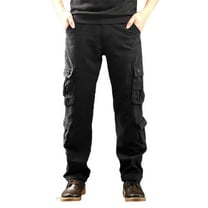 Timoontee Men's Tactical Cargo Trousers Modern Fit Windproof and Waterproof Pants Male Casual Worker Pants with 8 Pockets Black 29