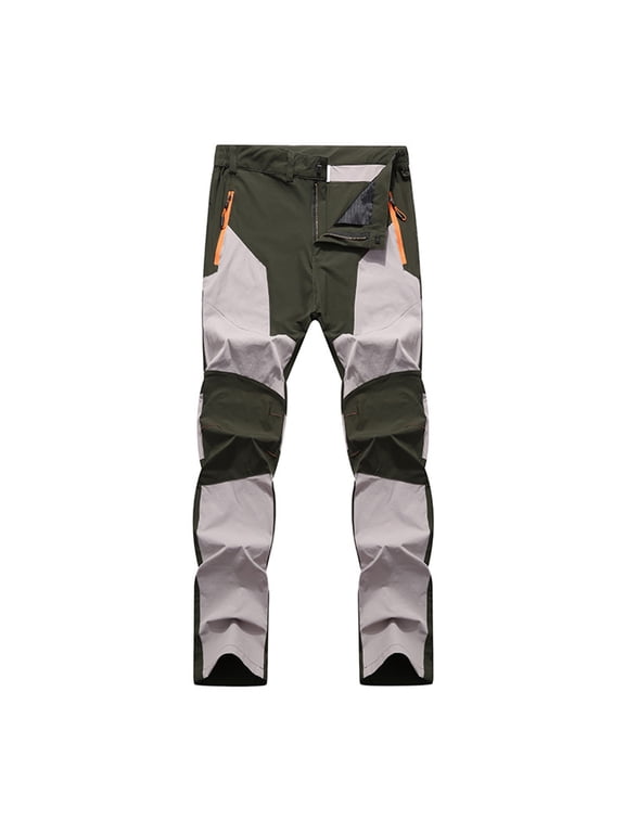 Men's Tactical Pants Slim Straight Pants Quick Dry Mountain Workout Pants Color Block Casual Pants Outdoors Hiking Law Enforcement Work Pants Beige XXXL