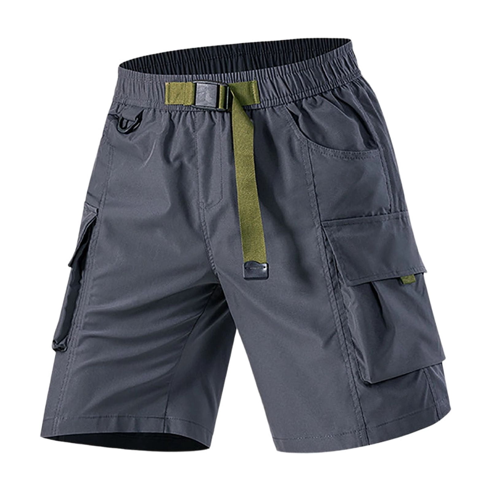 Men's Training Shorts Short Length Elastic Waistband Side Pockets Included Moisture Wicking Great For Casual Outings Gray M