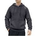 thumbnail image 1 of Timoontee Men's Trendy Casual Hoodies Regular Long Sleeve Pullover Sweatshirts Solid Kangaroo Pocket Outdoor Workout Hooded Sweatshirts Dark Gray XL, 1 of 5