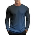 thumbnail image 1 of Timoontee Men's Trendy Gradient Color Shirts Casual Long Sleeve Crewneck Pullover Tops Lightweight Outdoor Hiking Jogger Workout Blouses Navy L, 1 of 5
