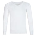 thumbnail image 1 of Timoontee Men's V-Neck Sweaters Casual Long Sleeve Knit Tops Slim Fit Solid Pullover Sweaters Fall Winter Soft Comfy Warm Clothes White M, 1 of 3