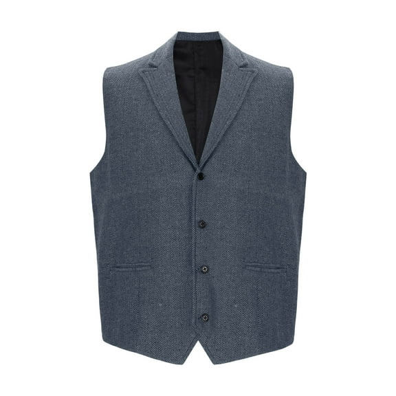 Timoontee Men's Vintage Suit Vest Casual Comfy Waistcoat Sleeveless V-Neck Jacket Vest Solid Button Down Vest Fall Fashion Vest Light Blue M
