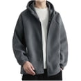 thumbnail image 1 of Timoontee Men's Warm Thickened Fleece Jacket Zip Up Jacket Daily Casual Jacket Coat Long Sleeve Hoodies Fall Winter Clothes Gray XXXL, 1 of 9