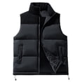 thumbnail image 1 of Timoontee Men's Warm Winter Puffer Vest Casual Comfy Padded Waistcoat Cold Weather Vest Coat Sleeveless Stand Collar Vest Solid Zip Up Quilted Vest Black XXXXXL, 1 of 7