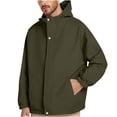 thumbnail image 1 of Timoontee Men's Waterproof Jacket Outdoor Casual Running Workout Windbreaker Long Sleeve Zip Up Jacket Coat Solid Pocket Jacket Fall Trendy Outfits Army Green XXXXXL, 1 of 6