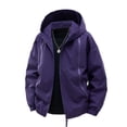 thumbnail image 1 of Timoontee Men's Waterproof Rain Jacket Long Sleeve Zip Up Hooded Jacket Coat Solid Outdoor Casual Workout Windbreaker Fall Fashion Clothes Purple M, 1 of 7