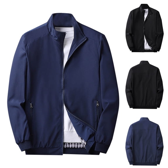 Timoontee Men's Workwear Jacket Fashion Casual Hoodie Jacket Long Sleeve Lapel Loose Jacket Coat Outdoor Windbreaker Solid Full Zip Jacket Khaki L