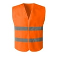 thumbnail image 1 of Timoontee Men's Workwear Vest High Visibility Reflective Safety Security Work Tops Sleeveless Jacket Vest Lightweight Construction Vest Orange 均码, 1 of 9