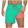 thumbnail image 1 of Timoontee Mens 2 in 1 Running Shorts Elastic Waist Drawstring Built In Compression Liner Design Moisture Wicking Fabric for Athletic Training Green XXL, 1 of 3
