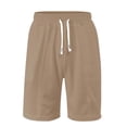 thumbnail image 1 of Timoontee Mens Fleece Casual Shorts Elastic Waist Contrast Drawstring Knee Length Design Warm Fabric for Cool Weather Yellow XXL, 1 of 8