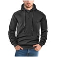 thumbnail image 1 of Timoontee Mens Hoodies Fall Sweatshirts Long Sleeve Quarter Button Pullover Tops Spring Tops Casual Athletic Sweatshirts for Hiking Jogging Black S, 1 of 4