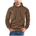 thumbnail image 1 of Timoontee Mens Hoodies Fall Sweatshirts Long Sleeve Quarter Button Pullover Tops Spring Tops Casual Athletic Sweatshirts for Hiking Jogging Coffee S, 1 of 9