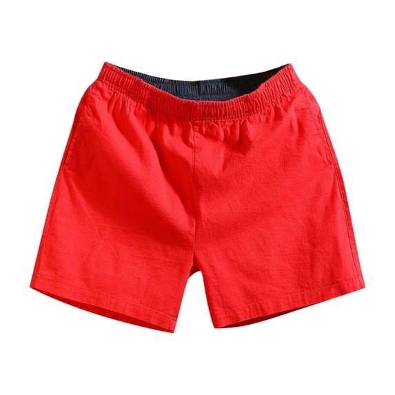Timoontee Mens Loungewear Shorts Elastic Waist Contrast Waistband Side Pocket Design Lightweight Fabric for Relaxation Red XL