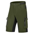 thumbnail image 1 of Timoontee Mens Mountain Bike Shorts Button Closure Contrast Panel Design Water Resistant Fabric for Cycling Green XL, 1 of 6