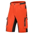 thumbnail image 1 of Timoontee Mens Mountain Bike Shorts Button Closure Contrast Panel Design Water Resistant Fabric for Cycling Orange XXL, 1 of 6