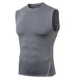 thumbnail image 1 of Timoontee Mens Sleeveless Top Compression Athletic Design Crew Neck Slim Silhouette Moisture Wicking Fabric for Gym Workouts Gray S, 1 of 4