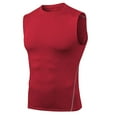 thumbnail image 1 of Timoontee Mens Sleeveless Top Compression Athletic Design Crew Neck Slim Silhouette Moisture Wicking Fabric for Gym Workouts Red XXL, 1 of 4